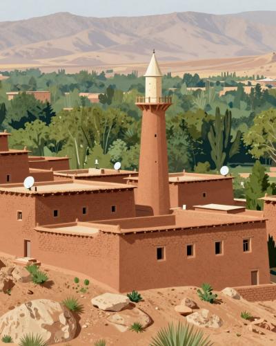 AI-generated illustration of Boumalne Dades Kasbah