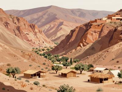AI-generated illustration of Dades Valley Camping Sites
