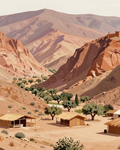 AI-generated illustration of Dades Valley Camping Sites