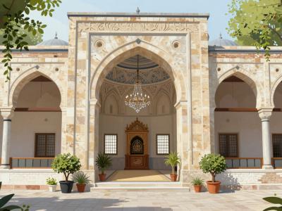 AI-generated illustration of Grand Mosque of Salé (Jamaa Kebira)