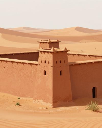 AI-generated illustration of Ksar Taoussa
