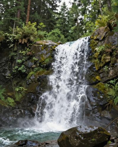 AI-generated illustration of Mishref Waterfall
