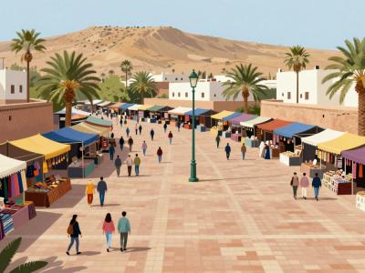 AI-generated illustration of Nador Souk (Market)