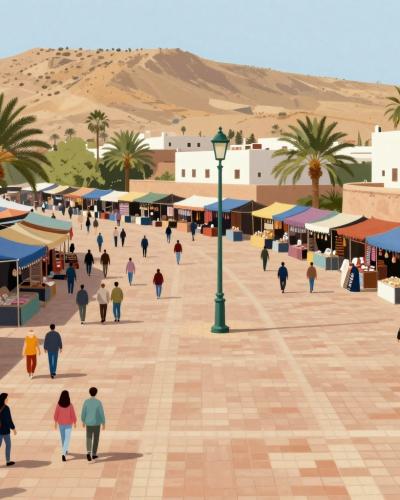 AI-generated illustration of Nador Souk (Market)