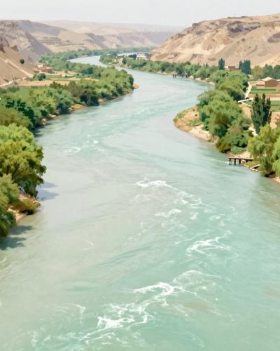AI-generated illustration of Oum Er-Rbia River Banks