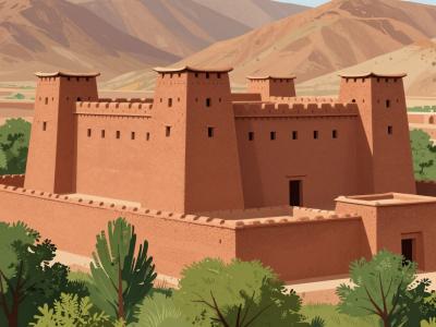AI-generated illustration of Traditional Kasbahs of the Valley
