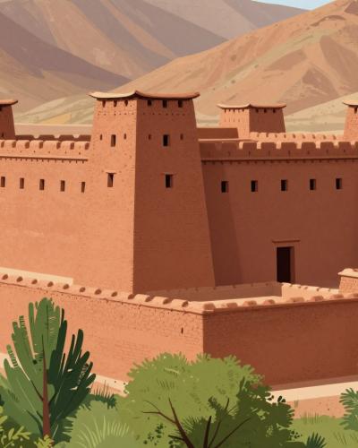 AI-generated illustration of Traditional Kasbahs of the Valley