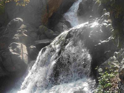 One of the Setti Fatma waterfalls tumbling over rocks in the Ourika Valley