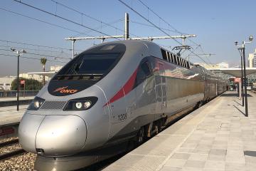 An Al Boraq high-speed train at Tangier station